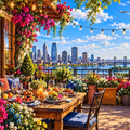 City Rooftop Garden Jigsaw Puzzle, Colorful Cityscape Puzzle for Adults, Travel Puzzle, 500 Piece Puzzle, BrightShore Puzzles