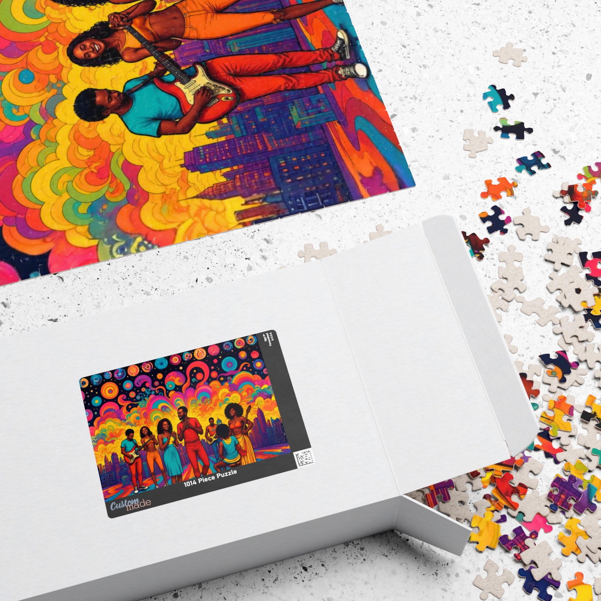 Music Art Puzzle 500 Piece Colorful Band Puzzle, Creative Abstract Puzzle for Adults