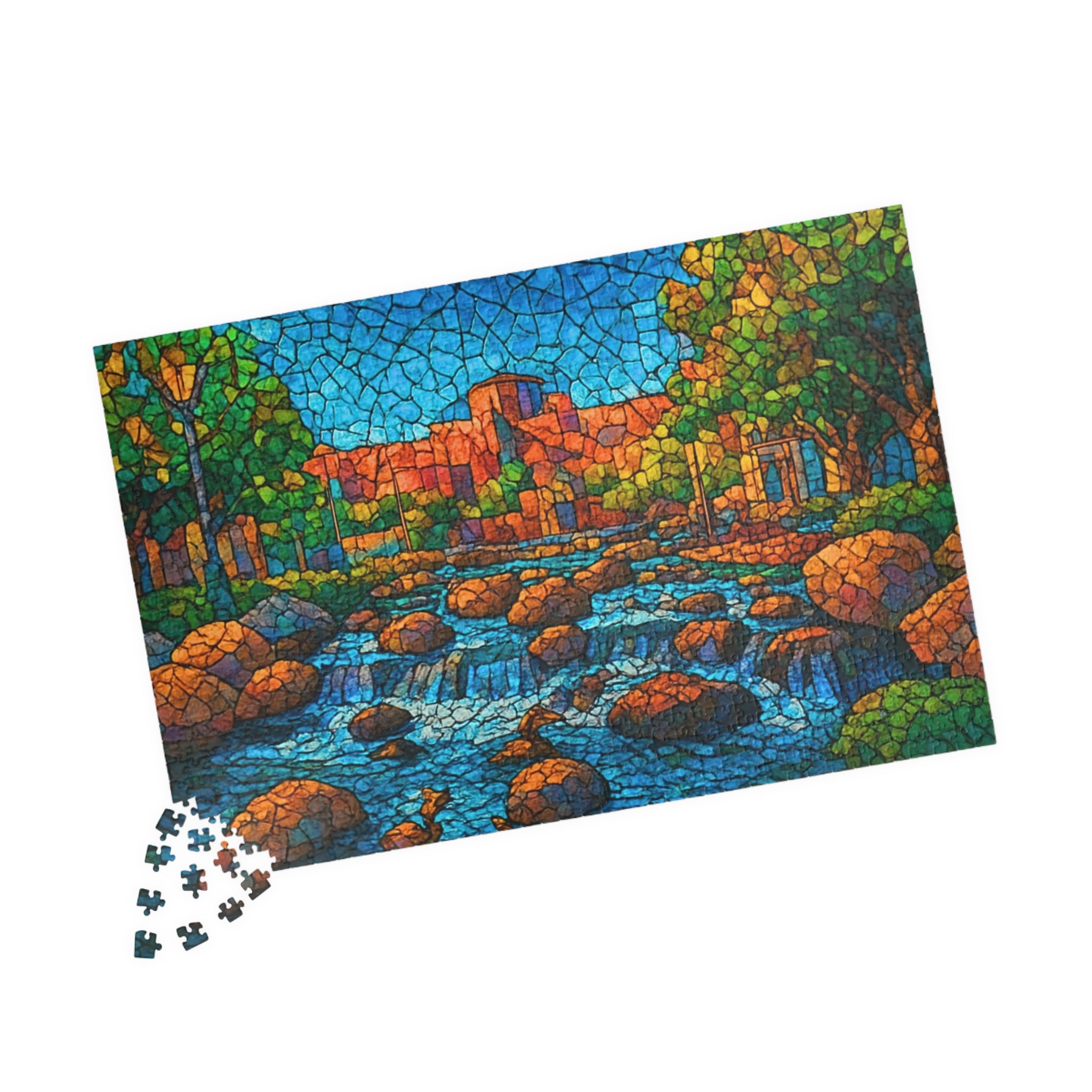 Golden River Crossing 500/1000 Piece Puzzle