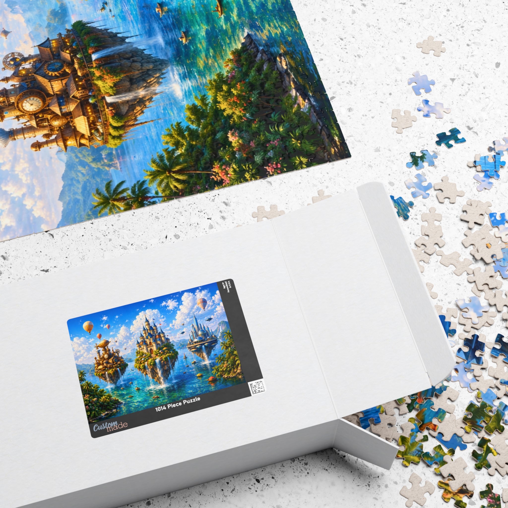 Floating Islands Puzzle – 1000 Piece Jigsaw Puzzle, Fantasy Castle Landscape Puzzle, Relaxing Escape Puzzle