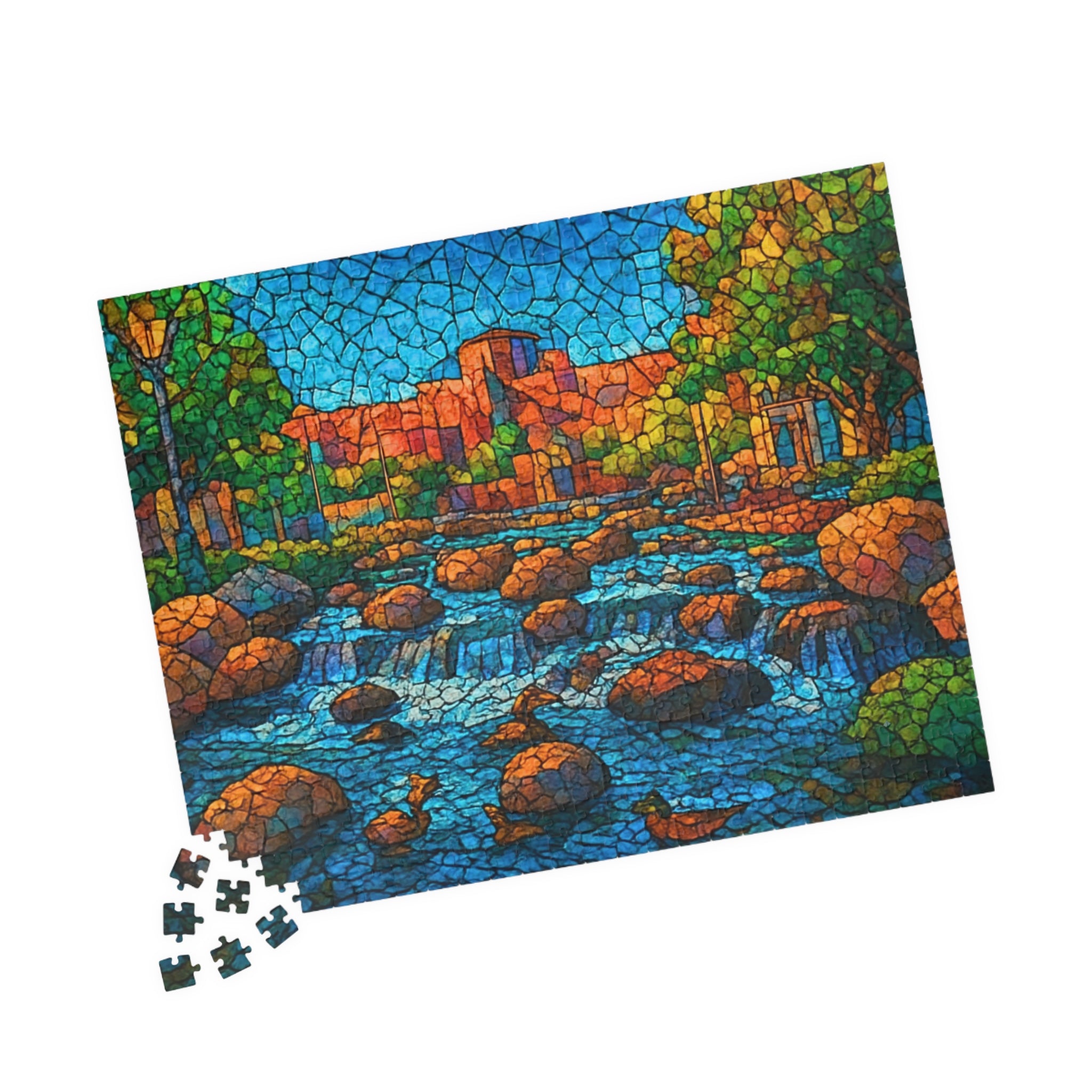 Golden River Crossing 500/1000 Piece Puzzle