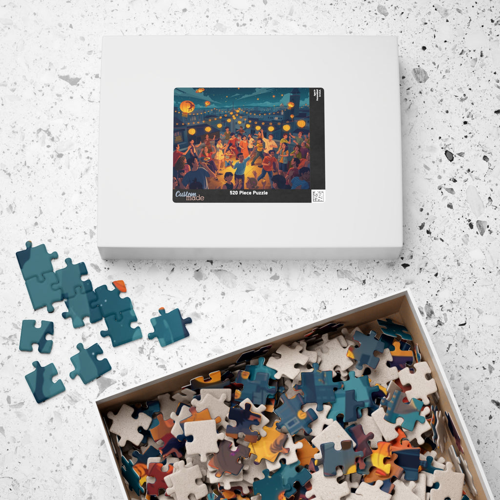 Lantern Festival Puzzle 500 or 1000 Piece Night Celebration Puzzle, Cultural Art Puzzle, Gift for Adults