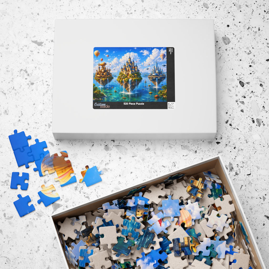 Floating Islands Puzzle – 1000 Piece Jigsaw Puzzle, Fantasy Castle Landscape Puzzle, Relaxing Escape Puzzle