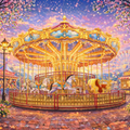 Personalized Carousel Jigsaw Puzzle 500 or 1000 Piece Vintage Fair Puzzle, Magical Amusement Park Art Puzzle (Copy)
