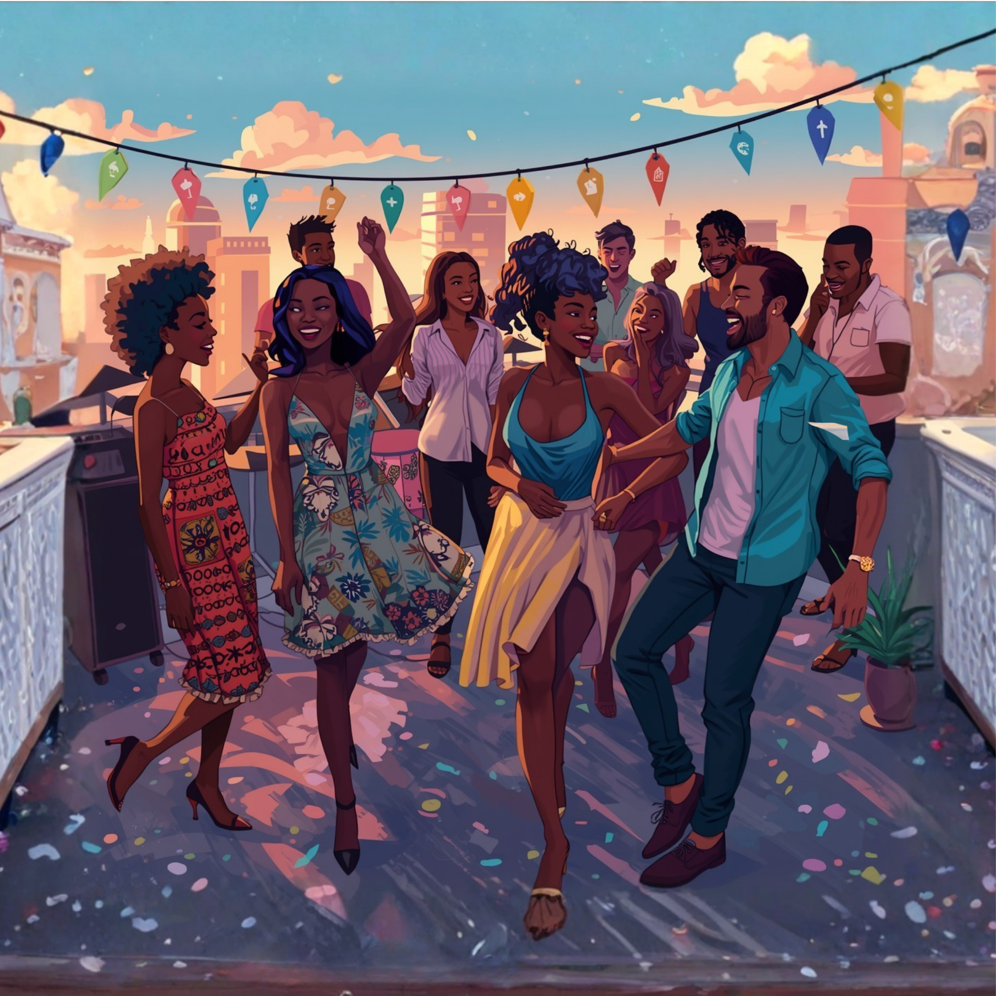 Sunset Rooftop Celebration