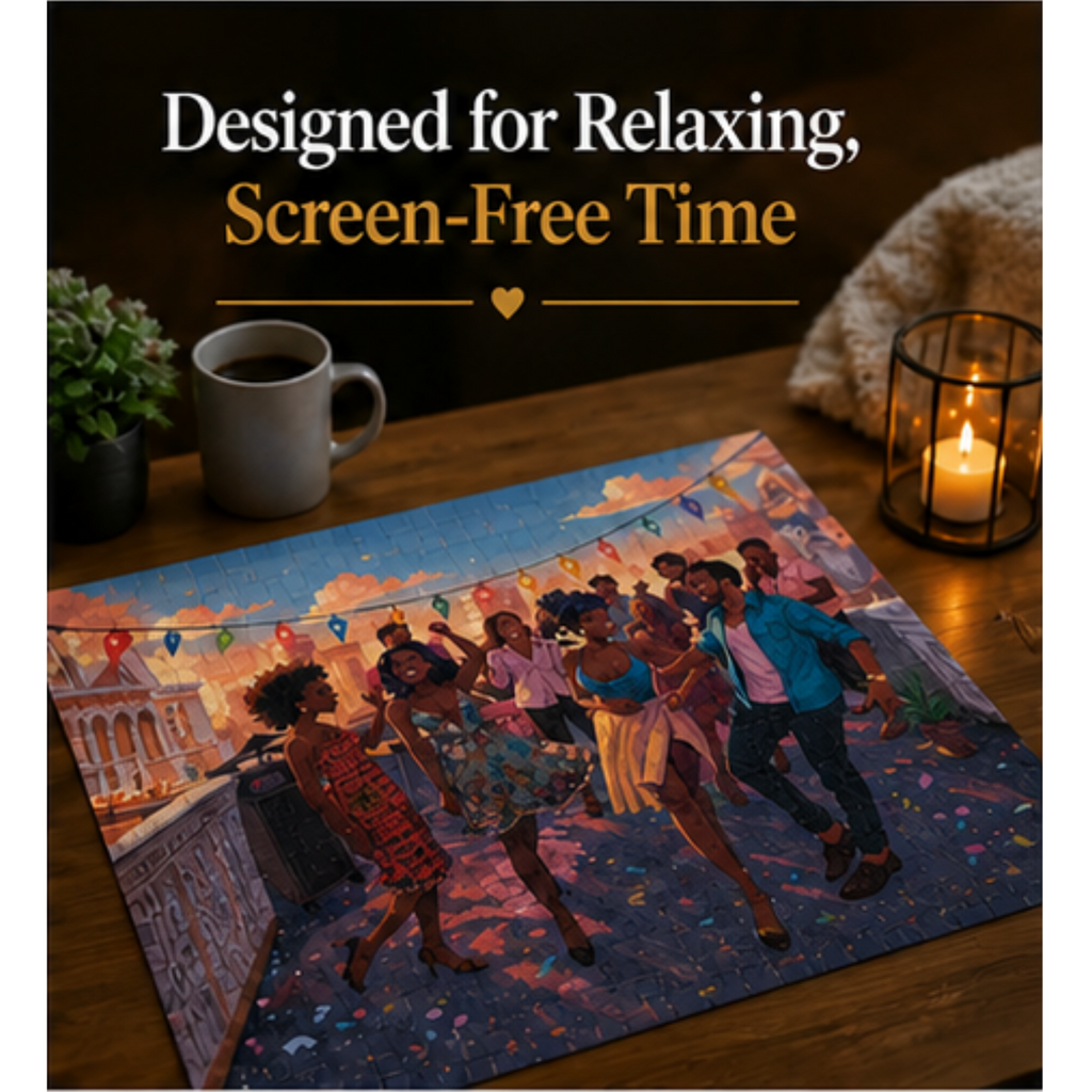 Personalized - Sunset Rooftop Puzzle – 500 Piece Jigsaw Puzzle, Party Scene Puzzle, Colorful City Night Puzzle, Gift for Puzzle Lovers (Copy)