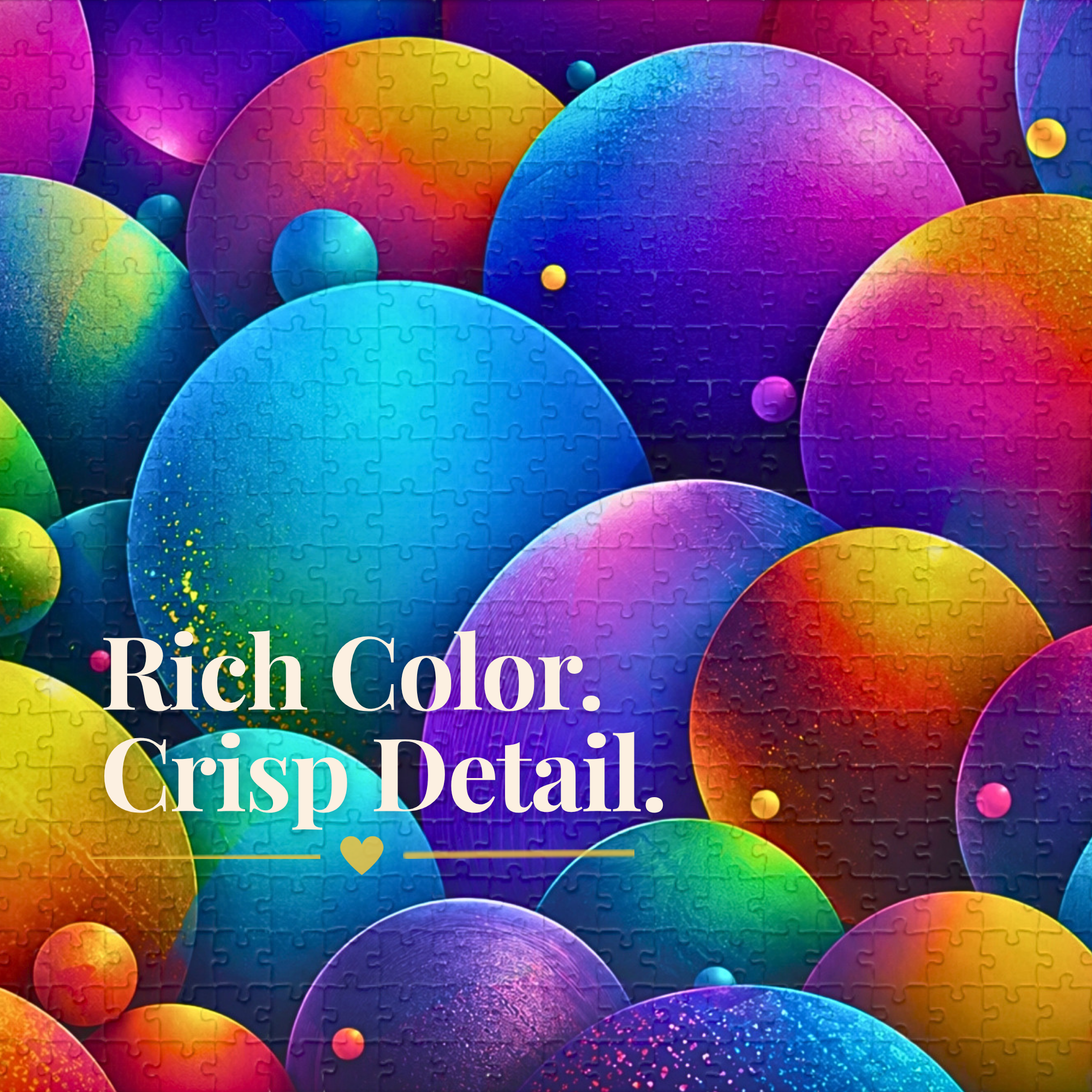 Colorful Abstract Sphere Puzzle, Vibrant Rainbow Orb Jigsaw Puzzle, Modern Art Puzzle, Bright Geometric Puzzle, 500 or 1000 Pieces