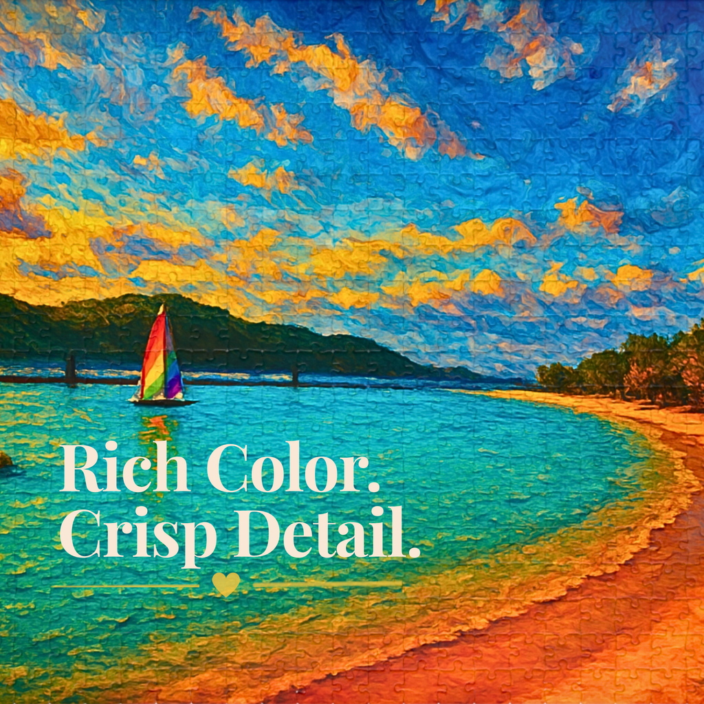 Personalized Abstract Landscape Puzzle 500 or 1000 Piece, Colorful Horizon Art Jigsaw Puzzle for Adults (Copy)