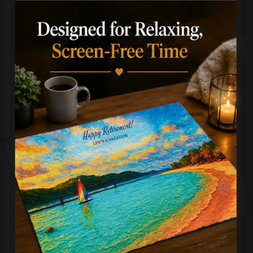 Painted Horizons Personalized Puzzle | Add Your Name or Special Message | Personalized Beach Puzzle | Retirement, Anniversary and Vacation Gift