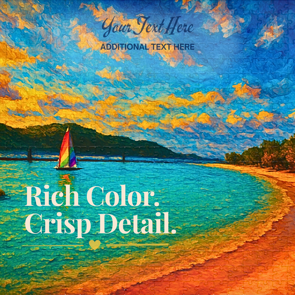 Painted Horizons Personalized Puzzle | Add Your Name or Special Message | Personalized Beach Puzzle | Retirement, Anniversary and Vacation Gift