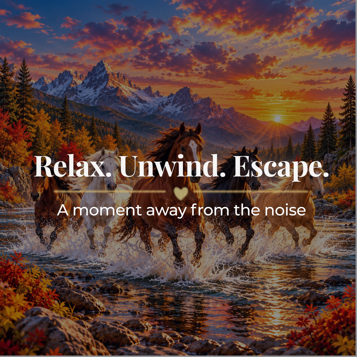 Wild Horse Puzzle 500 or 1000 Piece – Horses Running Jigsaw Puzzle, Mountain Sunset Puzzle, Horse Lover Gift, Scenic Puzzle for Adults