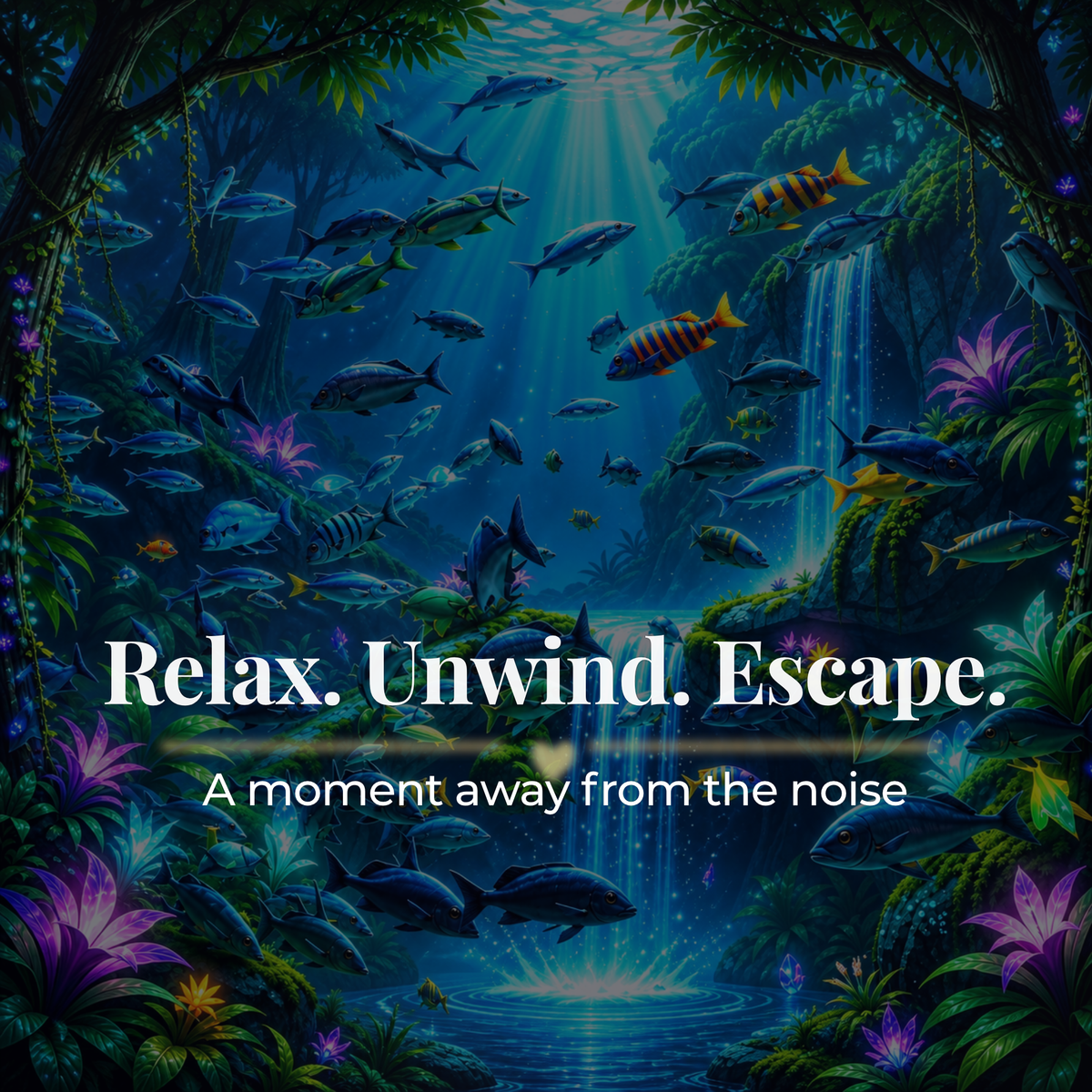 Underwater Fantasy Jigsaw Puzzle, Colorful Tropical Fish & Waterfalls, Ocean Puzzle for Adults, Relaxing Aquatic Puzzle GiftPieces (Copy)