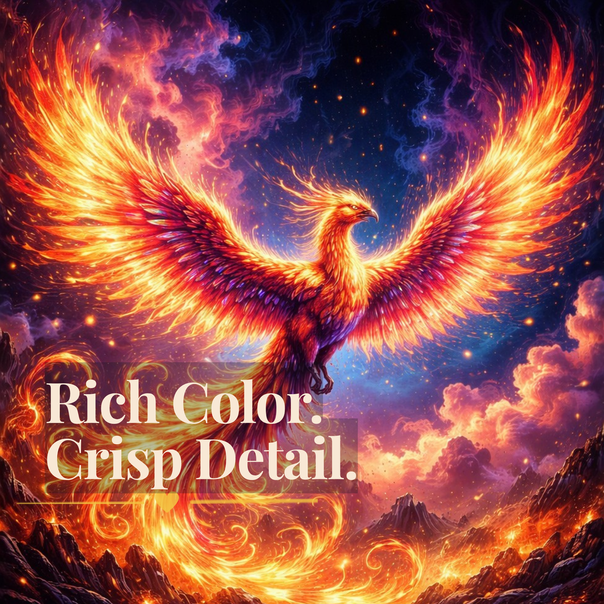 Phoenix Jigsaw Puzzle – Fiery Fantasy Bird Puzzle – Colorful Fire Phoenix Art – Mythical Creature Puzzle – 500 & 1000 Piece Puzzle